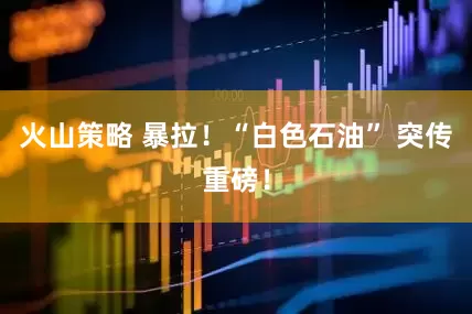 火山策略 暴拉！“白色石油” 突传重磅！
